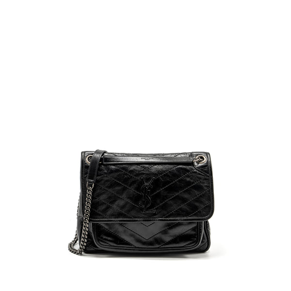 Saint Laurent Medium Niki Calfskin Black Ruthenium Hardware