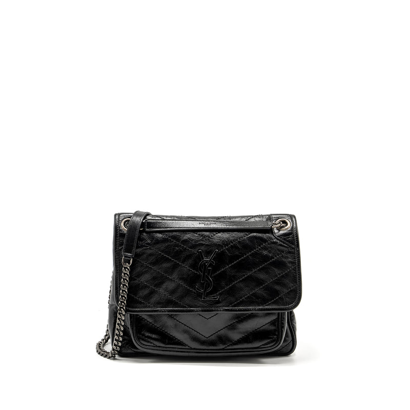 Saint Laurent Medium Niki Calfskin Black Ruthenium Hardware