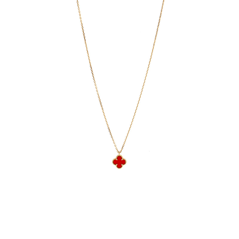 Van Cleef & Arpels Sweet Alhambra Pendant Carnelian ROSE Gold