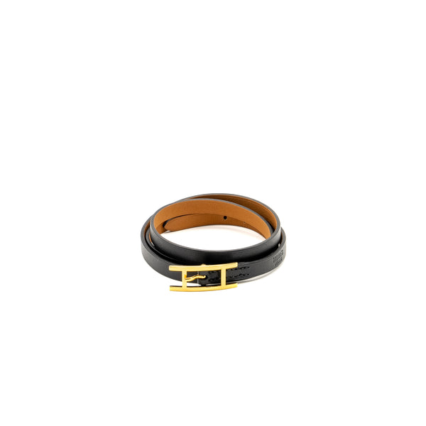 Hermes Size M Hapi 3 Bracelet Black GHW