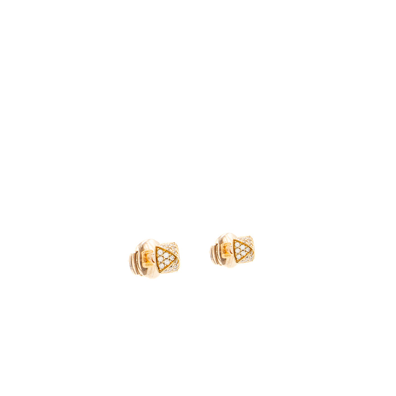 Hermes Clou D’H Earrings Rose Gold, Diamonds