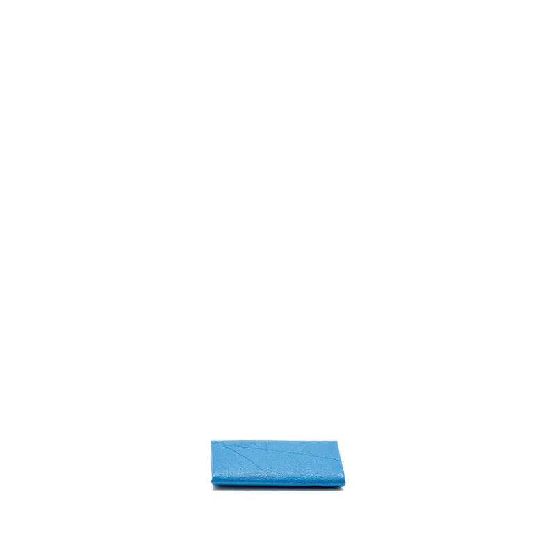 Hermes Special Edition Calvi Card Holder Chevre Mysore Blue Brighton SHW Stamp D
