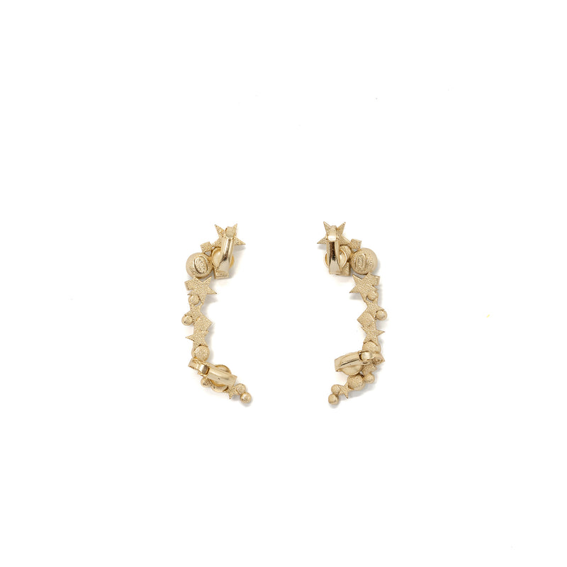 Chanel star earclips crystal/ multicolour gold tone