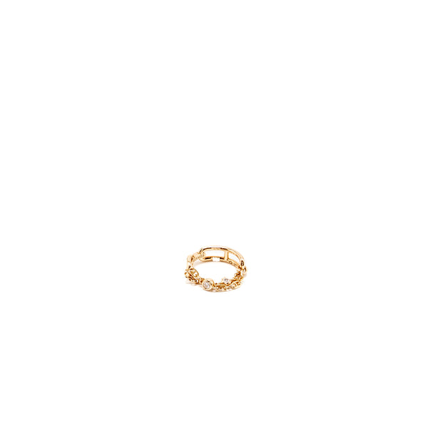 HERMES Size 50 Chaine D'ancre Chaos Ring Small Model Rose Gold, 2 Diamonds