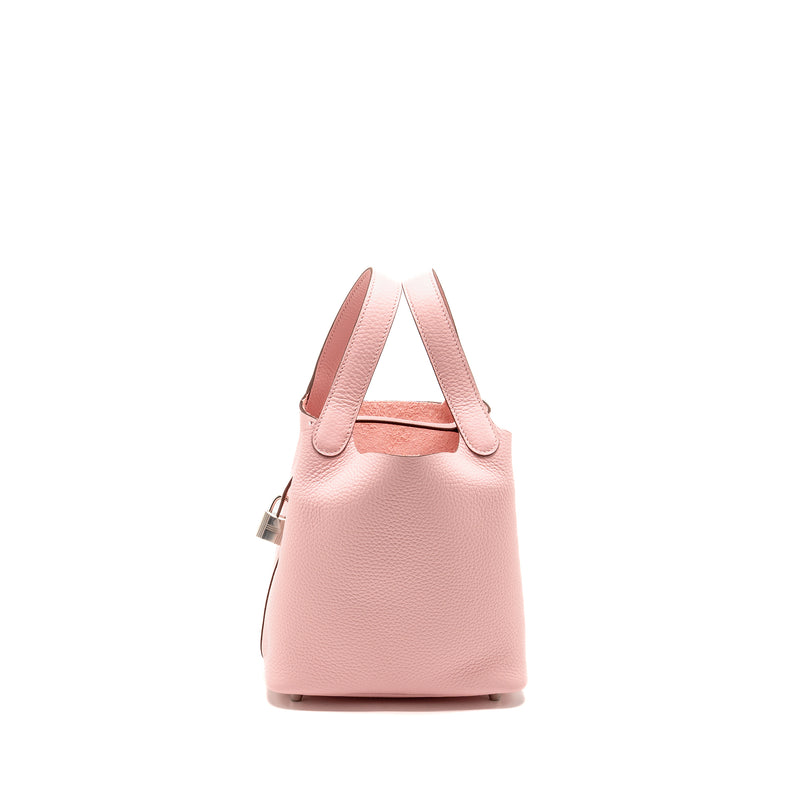 Hermes Picotin 18 Lock bag clemence rose sakura SHW stamp B