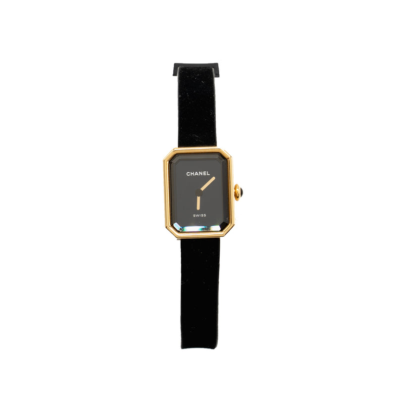 Chanel Premiere Ribbon Watch, Yellow gold / titanium, black lacquer dial