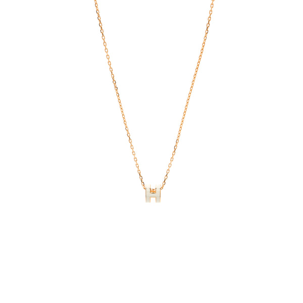 Hermes Mini Pop H Pendant Blanc RGHW
