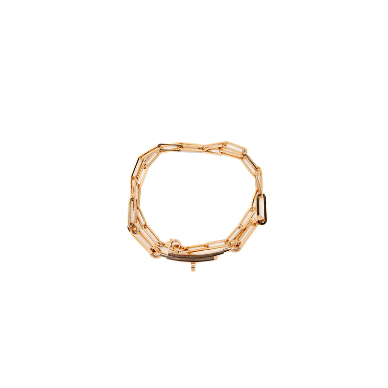 Hermes kelly chaine double bracelet small model rose gold,diamonds