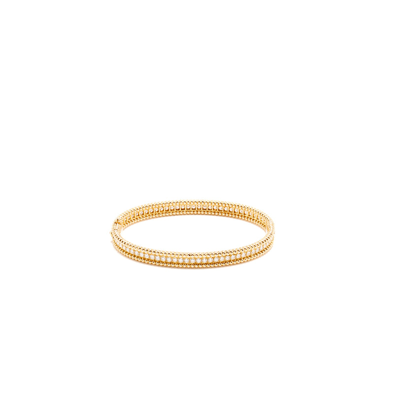 Van Cleef & Arpels Size S Perlee Bracelet, 1 Row, Small Model Rose Gold, Diamonds