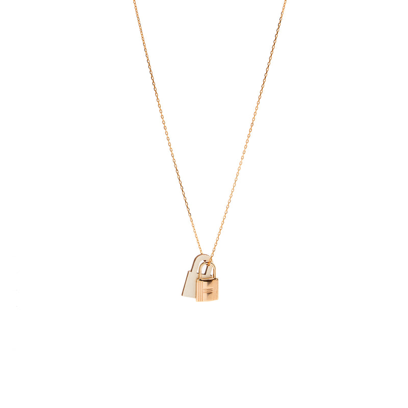 Hermes O’kelly Pendant, Small Model Swift White RGHW Stamp Z
