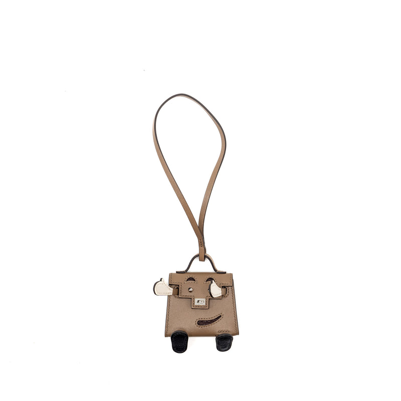 Hermes Kelly Dole Bag Charm Tadelakt eoupe/Rouge Sellier/Nata/Noir Stamp B