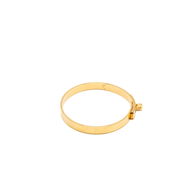 Hermes Size LG kelly bracelet small model yellow gold, 4 diamonds