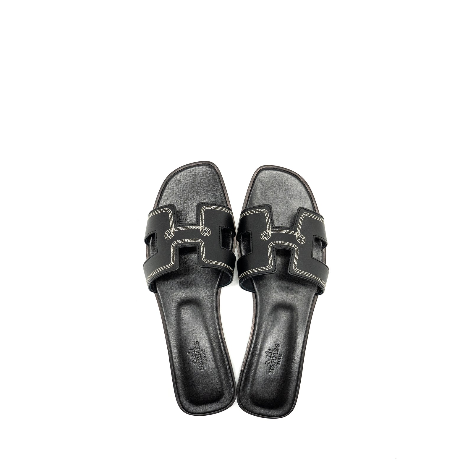 HERMES オラン 38.5ブラック Hermes Size 38.5 oran sandals black limited condition