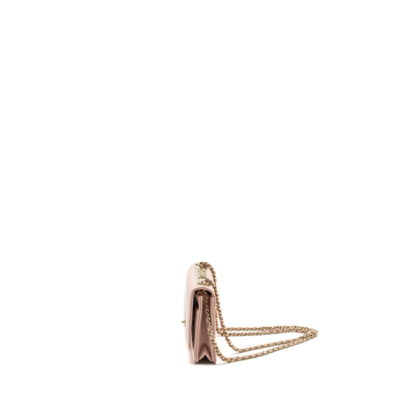 CHANEL Trendy CC Quilted Wallet On Chain Lambskin Light Pink LGHW (microchip)