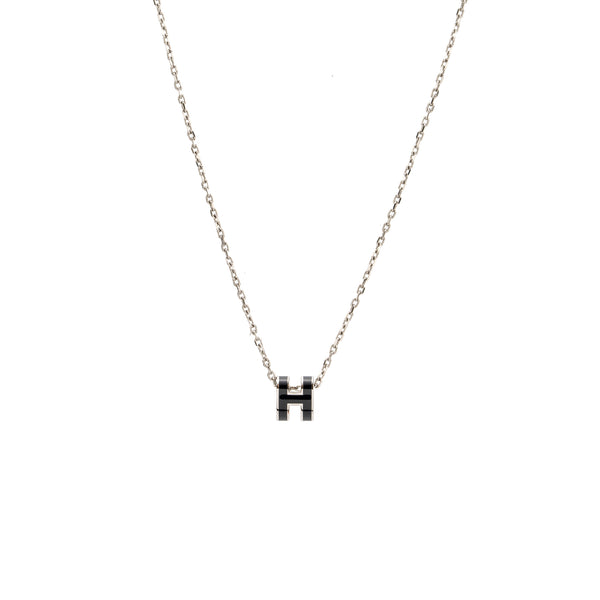Hermes mini pop H pendant black SHW