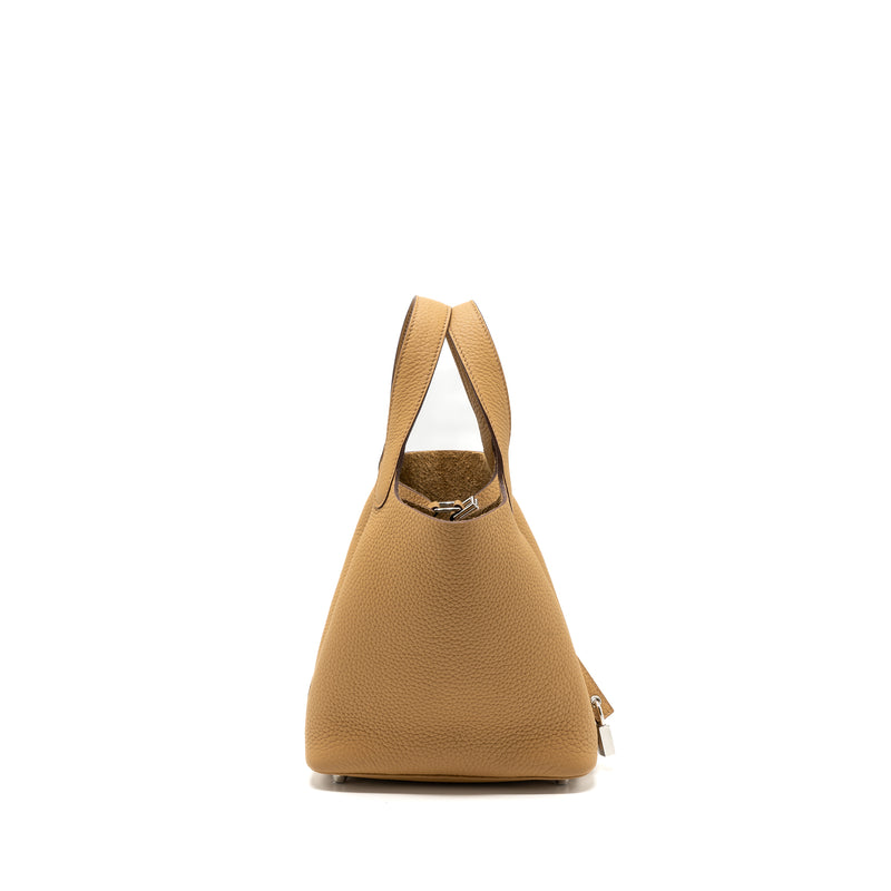 Hermes Picotin 18 Lock Bag Clemence 4B Biscuit SHW Stamp B