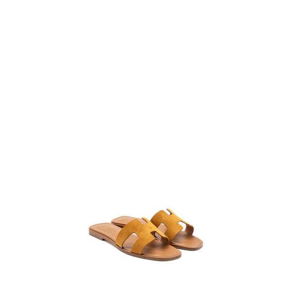 Hermes Size 36 Oran Sandals Chèvre Velours Natural