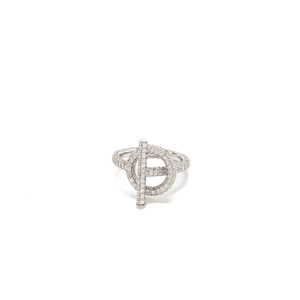 Hermes Size 51 Echappee Hermes Ring, Large Model White Gold Diamonds