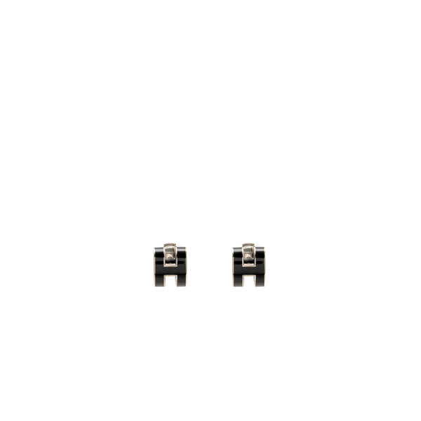 Hermes pop H earrings black SHW