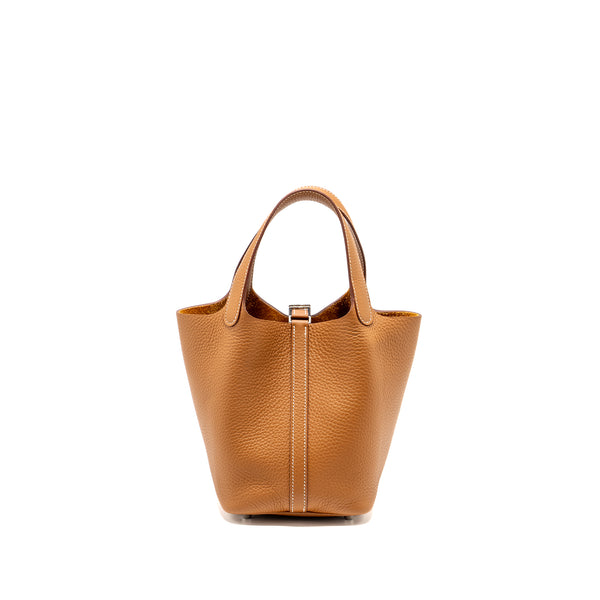 Hermes Picotin 18 Lock Bag Clemence Gold SHW STAMP B