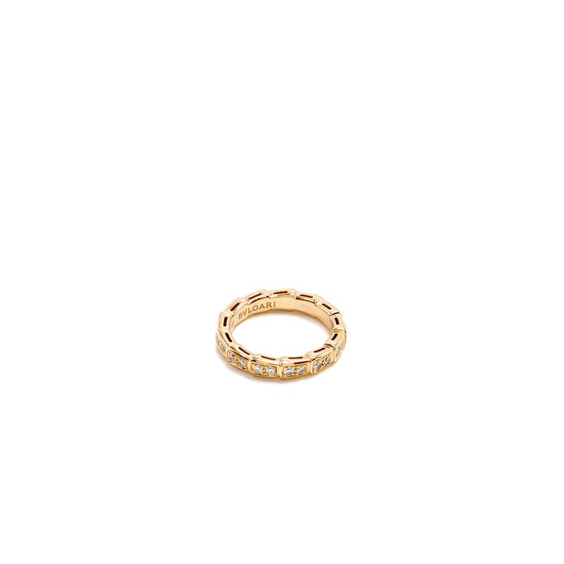 Bvlgari Size 49 Serpenti Viper Ring Pink Gold, Diamonds