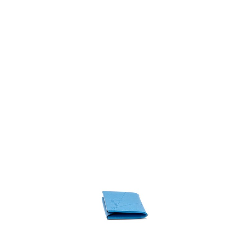 Hermes Special Edition Calvi Card Holder Chevre Mysore Blue Brighton SHW Stamp D