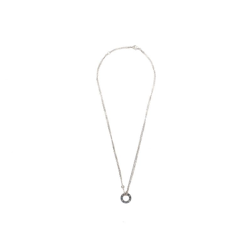 Cartier love necklace white gold with 2 diamonds
