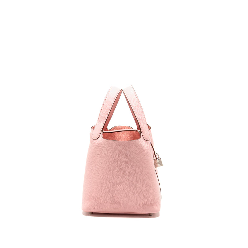 Hermes Picotin 18 Lock bag clemence rose sakura SHW stamp B