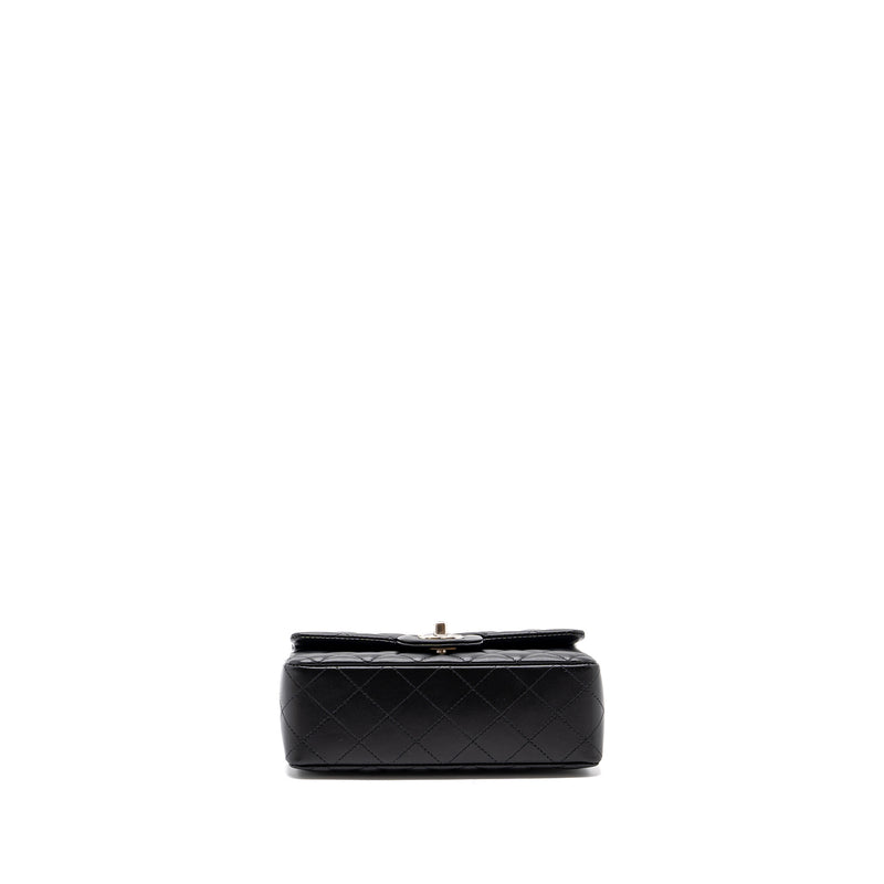Chanel Classic Mini Rectangular Flap Bag Lambskin Black SHW (microchip)