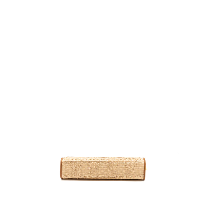 Dior 30 Montaigne Dea Pouch Natural Cannage Raffia Beige/Multicolour GHW