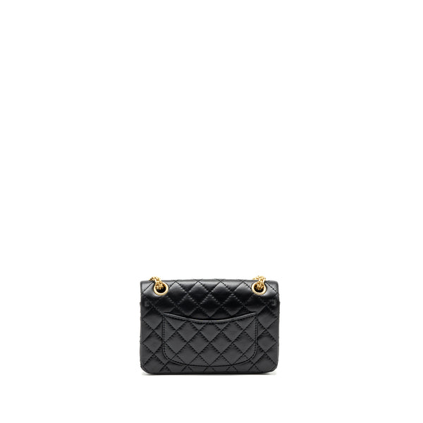 Chanel Mini 2.55 Reissue Aged Calfskin Black Brushed GHW(microchip)