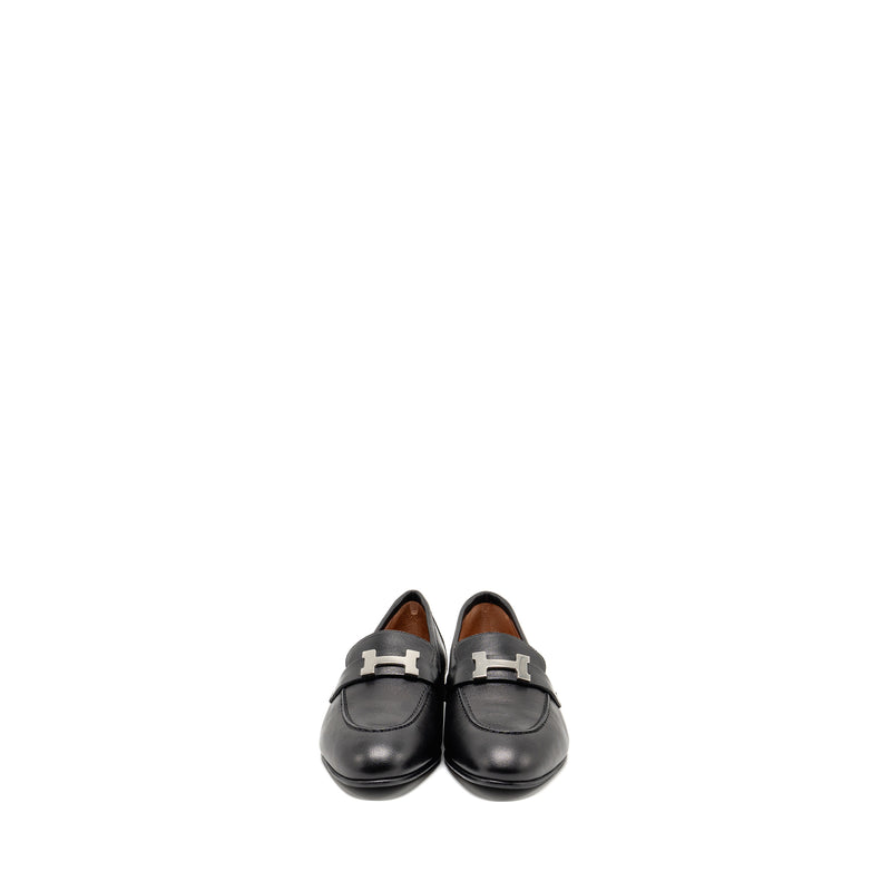 Hermes Size 38 Mocassin Paris Loafer Chevre Black SHW