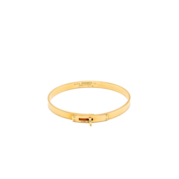 Hermes Size LG kelly bracelet small model yellow gold, 4 diamonds