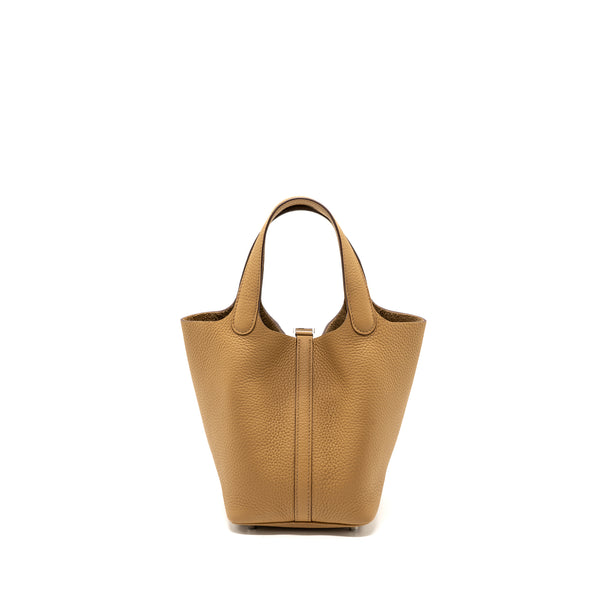 Hermes Picotin 18 Lock Bag Clemence 4B Biscuit SHW Stamp B