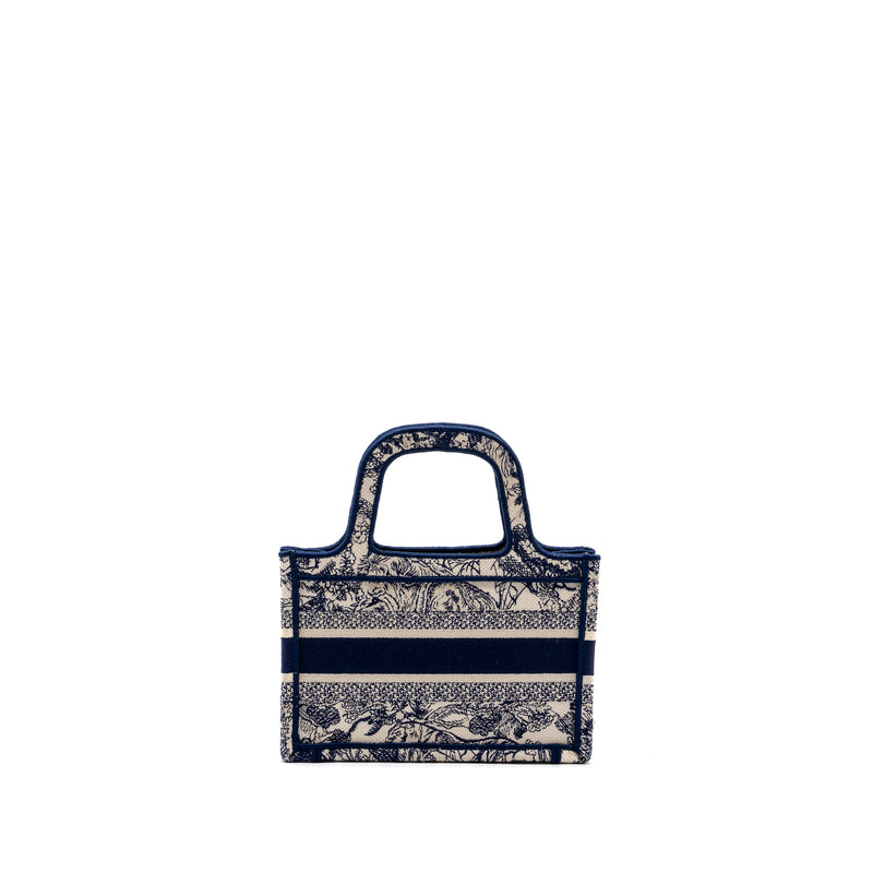 Dior Mini Book Tote Limited Edition Toile De Jouy Reverse Embroidery