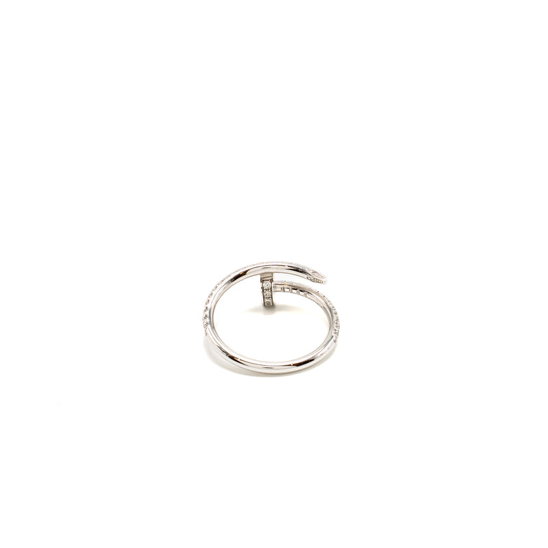 Cartier Size 51 Juste Un Clou Ring, Small Model, Semi-Paved White Gold With Diamonds