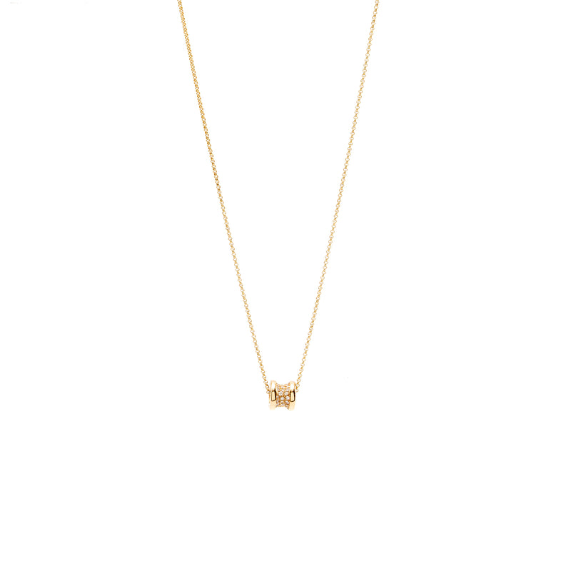 Bvlgari Mini B Zero Necklace Rose Gold Paved Diamonds