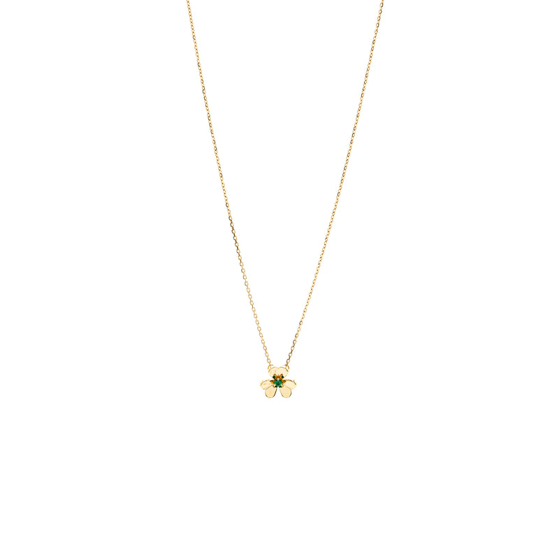 Van Cleef & Arpels Frivole Pendant, Mini Model Emerald Yellow Gold