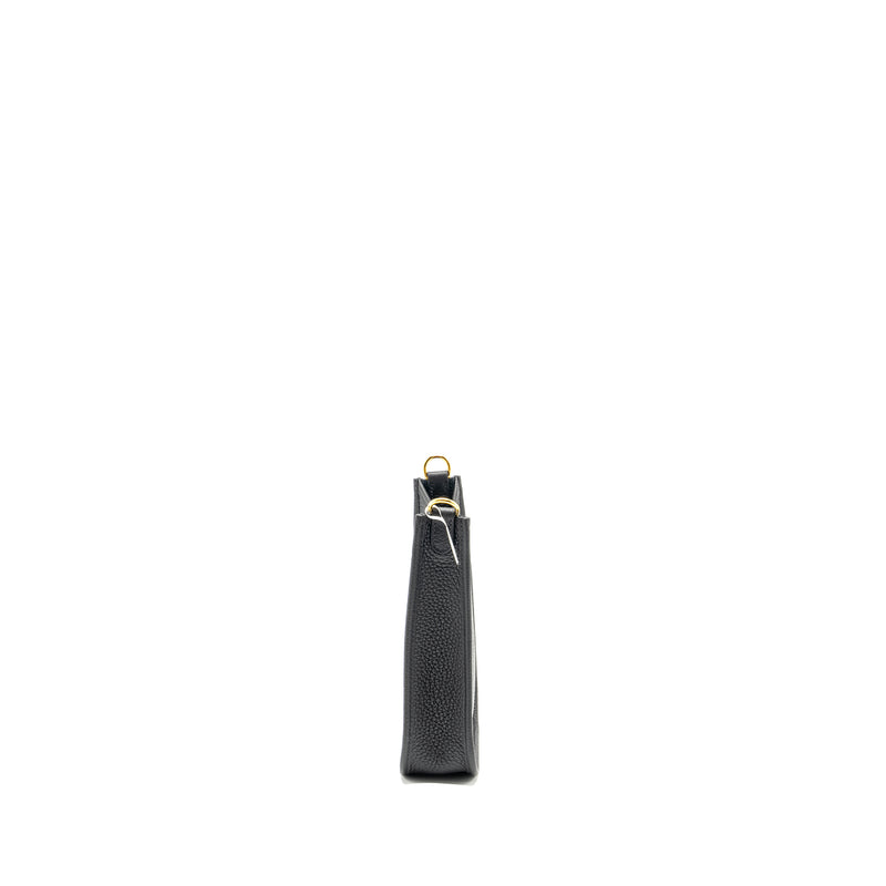Hermes Mini Evelyne Clemence Black with Black/Ebene Strap GHW STAMP B