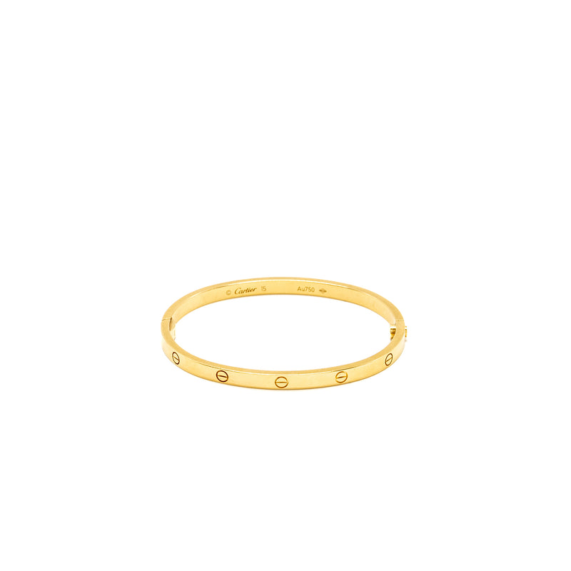 Cartier Size 15 Love Bracelet Small Model Yellow Gold