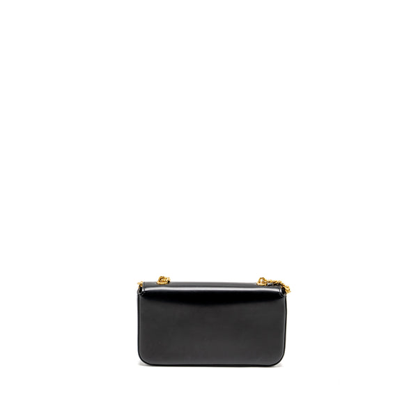 Celine Triomphe Chain Shoulder Bag Shiny Calfskin Black GHW