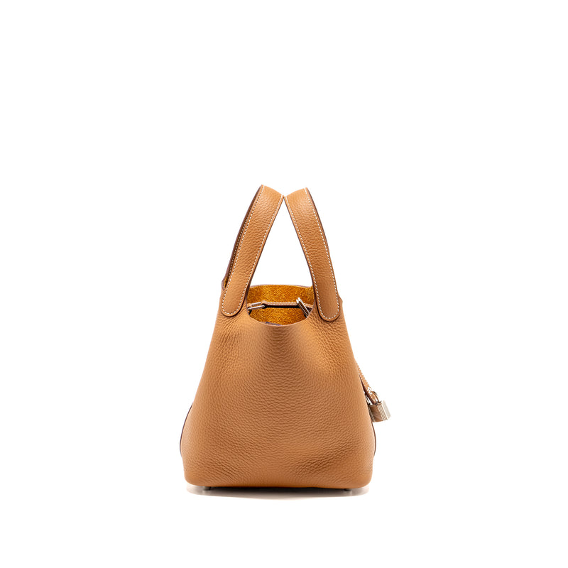Hermes Picotin 18 Lock Bag Clemence Gold SHW STAMP B