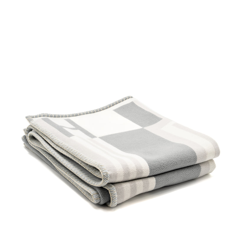 Hermes Ithaque Blanket Wool/Cashmere Gris/Perle