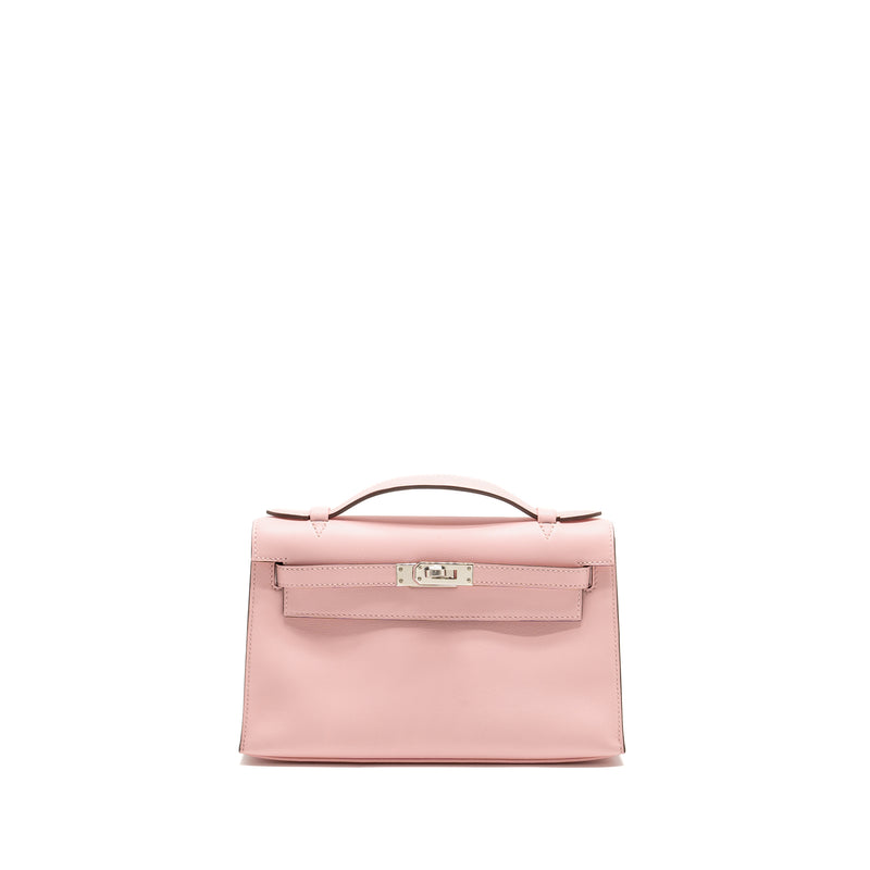 Hermes Kelly Pochette Swift Rose Sakura SHW Stamp D