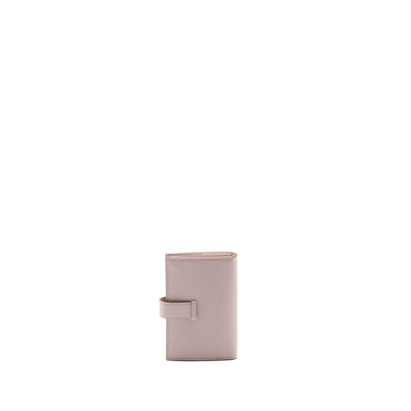 Hermes Bearn Compact Wallet Epsom Mauve Pale SHW Stamp B