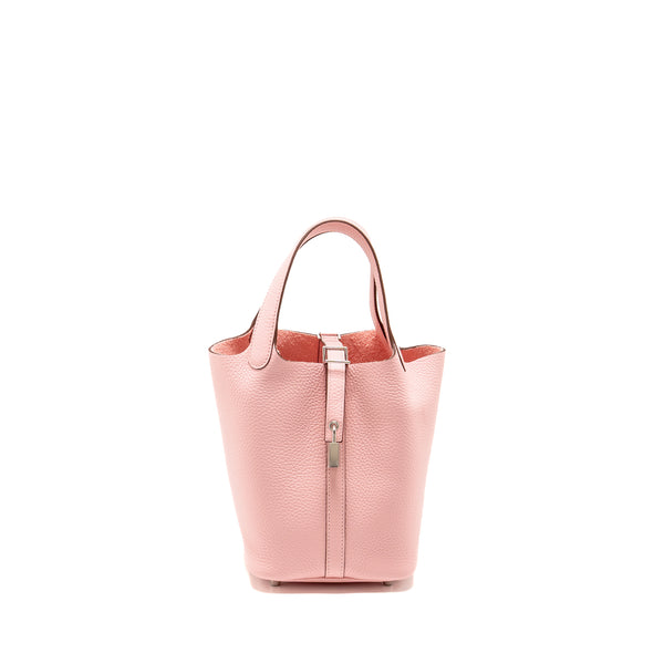 Hermes Picotin 18 Lock bag clemence rose sakura SHW stamp B