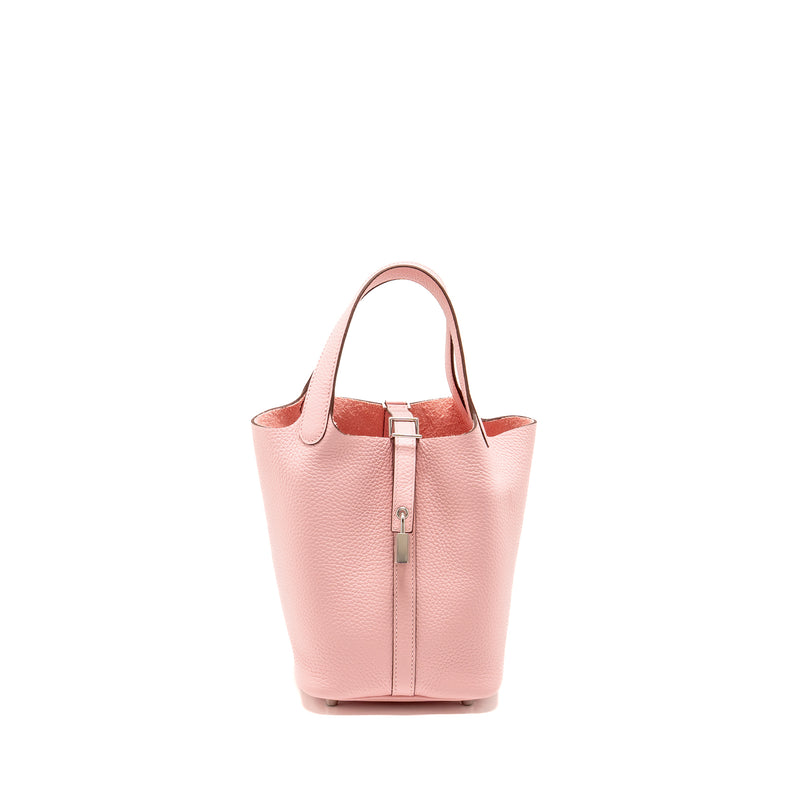 Hermes Picotin 18 Lock bag clemence rose sakura SHW stamp B
