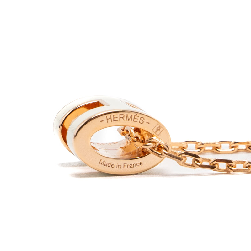 Hermes Mini Pop H Pendant Blanc RGHW