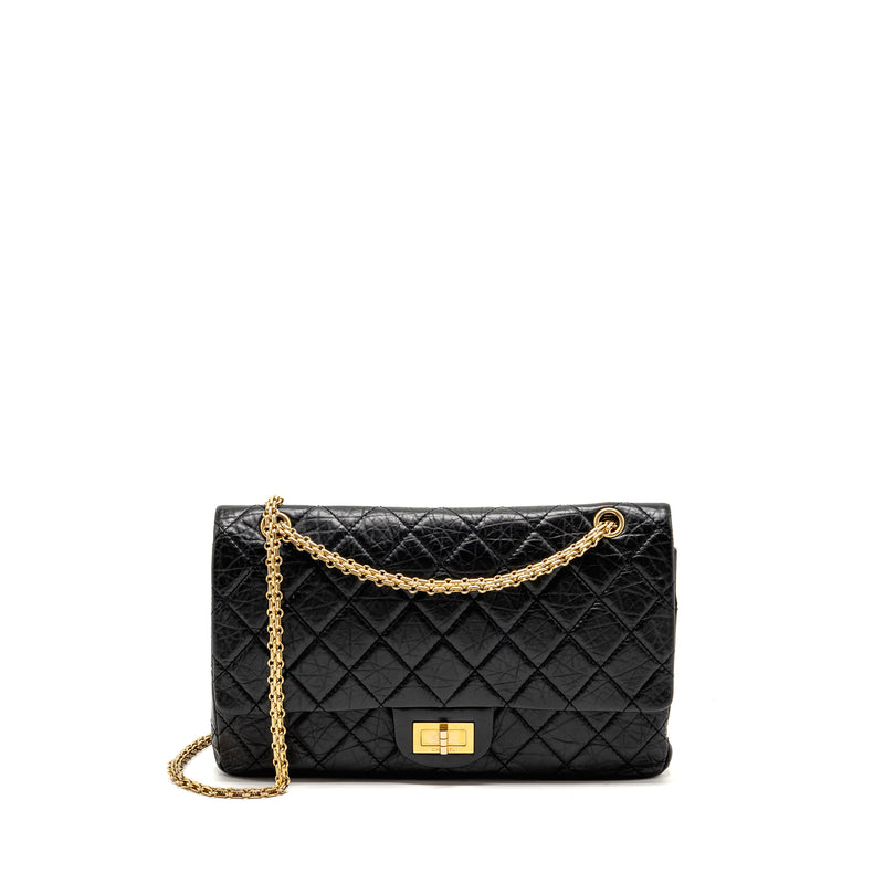 Chanel Large 2.55 226 Reissue Double Flap Bag Aged Calfskin Black GHW