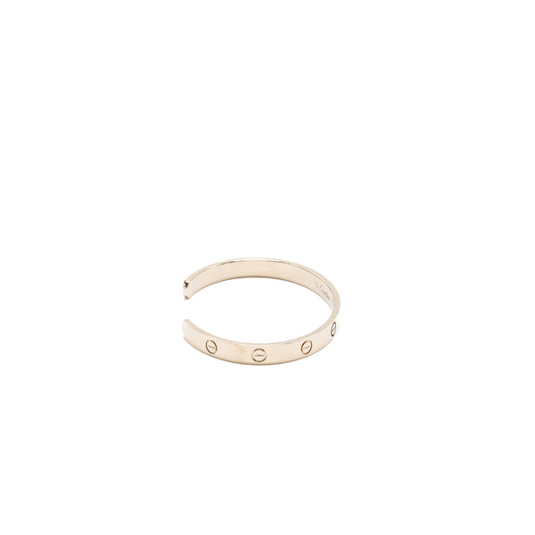 Cartier Size 18 Love Open Bracelet Classic Model, White Gold